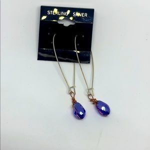 Cobalt Blue/sterling silver drop Earrings